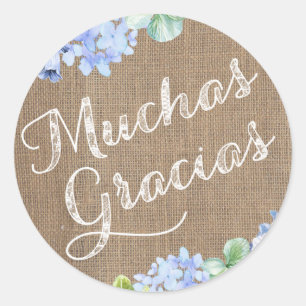 Spanish Baptism Thank You Stickers Muchas Gracias
