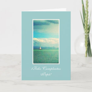 Spanish: Barco/ Aniversario pai- dad's birthday Card