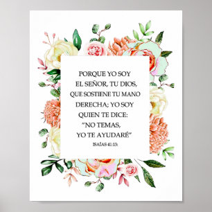 Spanish Bible Verse Isaías 4113 Porque Yo Soy El S Poster
