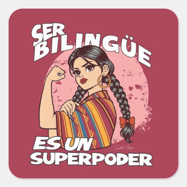 Spanish Bilingual Teacher ESL Maestra Bilingüe  Square Sticker (Front)