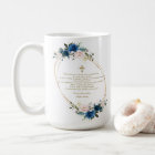 Spanish Blue Floral Gracias Con Oración Bautizo