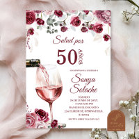 Spanish Blush and Burgundy Salud Por 50 Anos