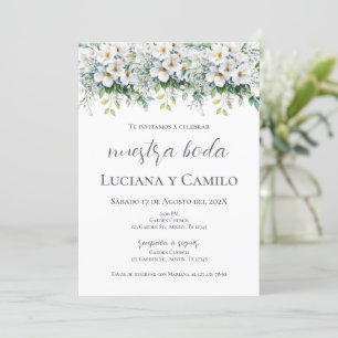 Spanish Boho Floral Wedding Invitation