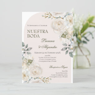 Spanish Boho Floral Wedding Invitation