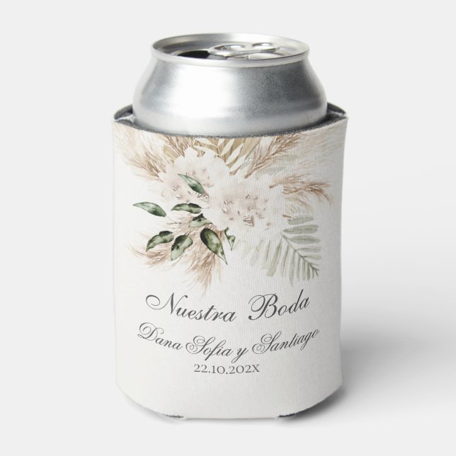Spanish Boho Wedding Can Cooler (Can Front)