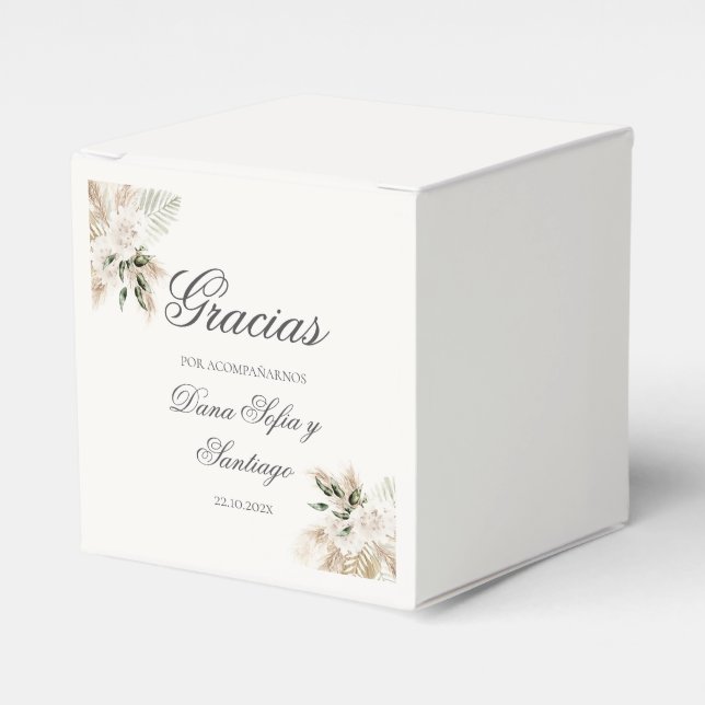 Spanish Boho Wedding Favour Box (Front Side)