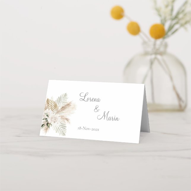 Spanish Boho Wedding Place Card (Back)