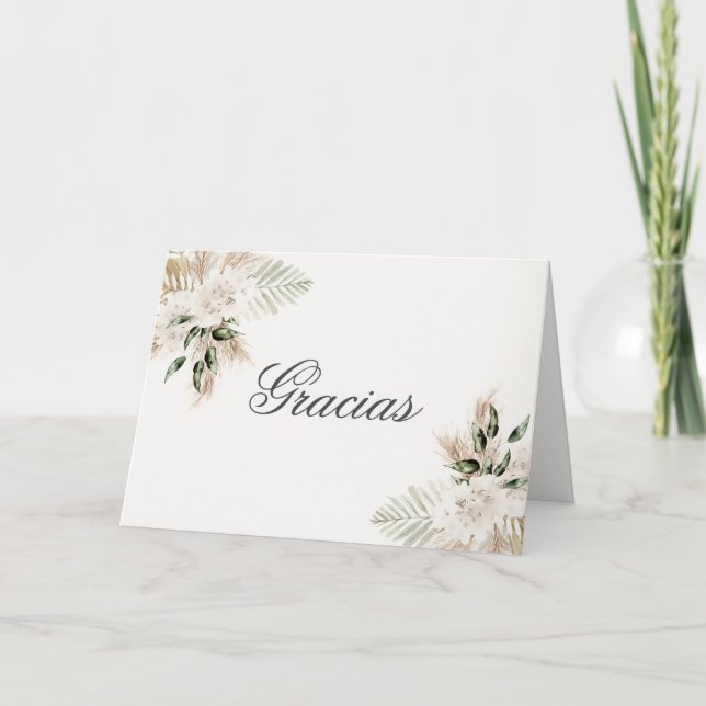 Spanish Boho Wedding Thank You Card (Front)