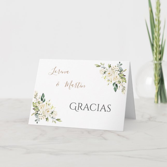 Spanish Boho Wedding Thank You Card (Front)