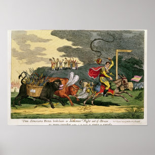 Spanish Bull Broke Lose or, Joseph's Flight Poster