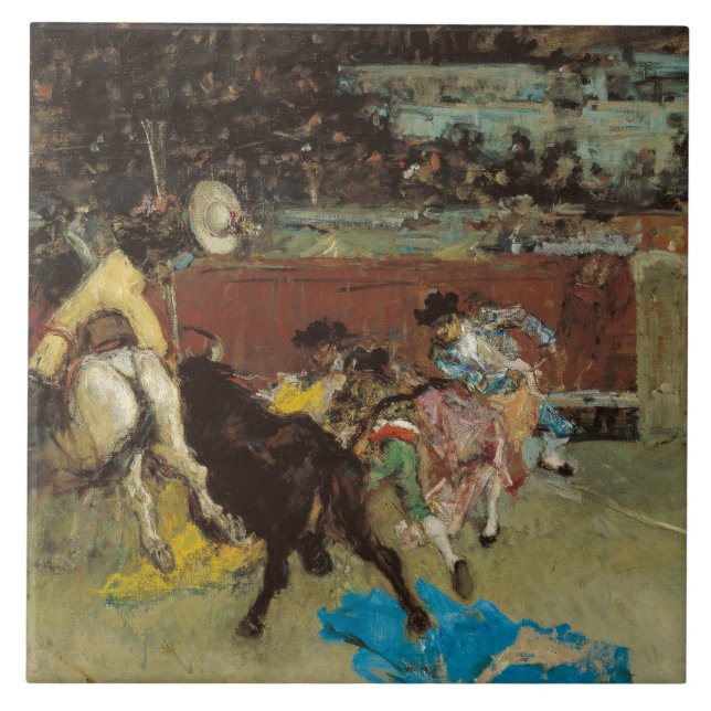 Spanish Bullfight (by Marià Fortuny) Tile (Front)