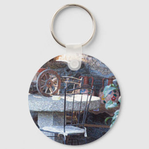 Spanish Cactus Still Life Key Ring