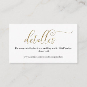 Spanish Calligraphy Wedding Website Enclosure Card