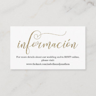 Spanish Calligraphy Wedding Website Enclosure Card