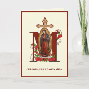 Spanish Catholic Sympathy Mass Offering Guadalupe Card