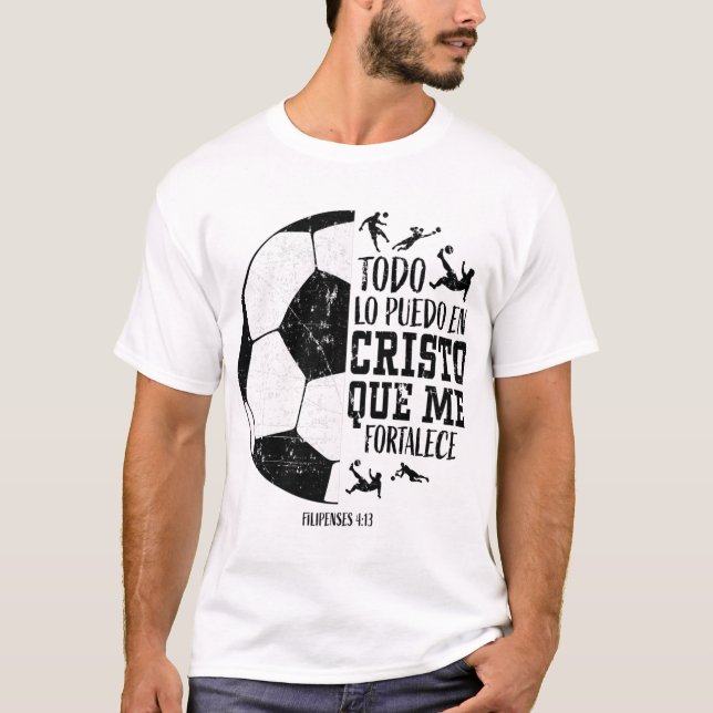 Spanish Christian Soccer Futbol Filipenses 413 Men T-Shirt (Front)