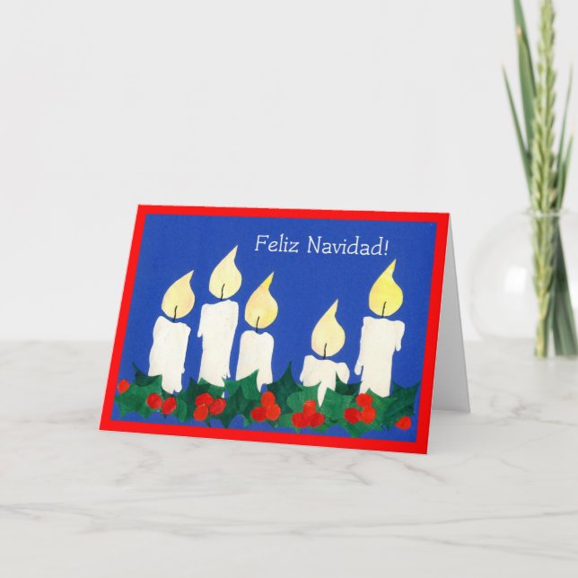 Spanish Christmas Candles Card (Front)