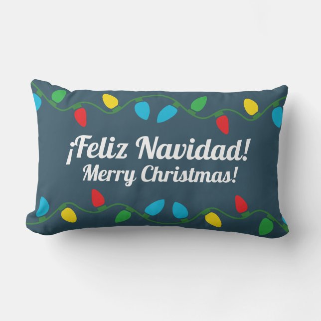 Spanish Christmas Decor Lumbar Cushion (Front)