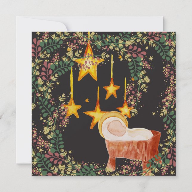 Spanish Christmas Navidad Floral Greeting Card (Front)