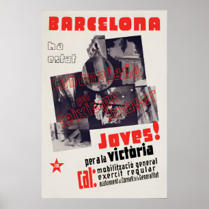 Spanish Civil War Poster Fascism invades