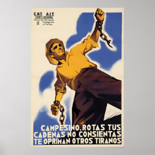 Spanish Civil War Poster Peasant, break your