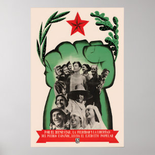 Spanish Civil War Poster  The popular front