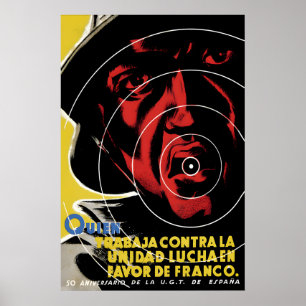 Spanish Civil War Poster Who works against unity