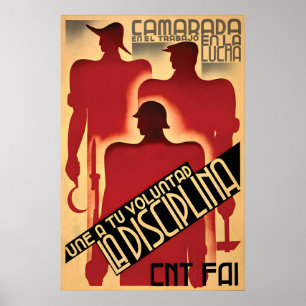 Spanish Civil War Poster Worker comrades in the