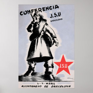 Spanish Civil War Propaganda Poster JSU Conference