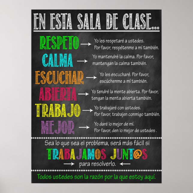 Spanish Classroom Decor Poster (Front)