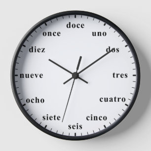 Spanish Clock Español Time Hours Counting Numbers