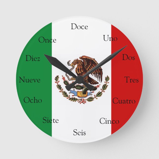 Spanish Clock with Mexican Flag (Front)