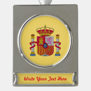 Spanish coat silver plated banner ornament