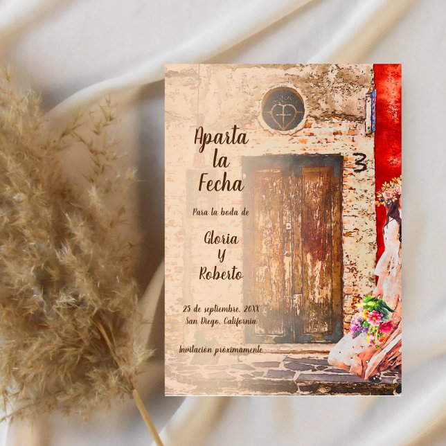 Spanish, Colourful Old Town Mexican Wedding Invitation (Creator Uploaded)