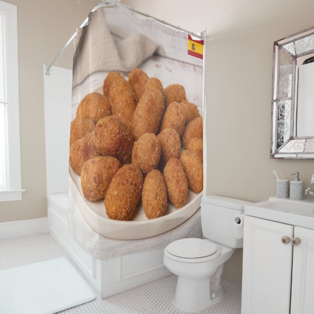 Spanish Croquette Shower Curtain (In Situ)