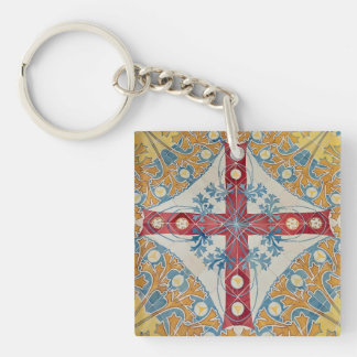 Spanish Cross Tiles Key Ring