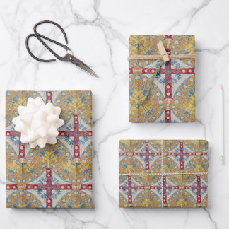 Spanish Cross Tiles Wrapping Paper Sheet