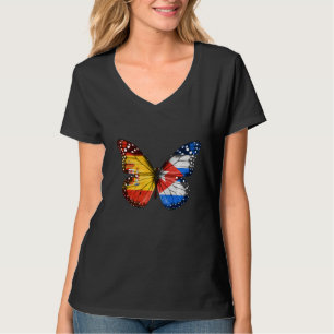 Spanish Cuban Flag Butterfly T-Shirt