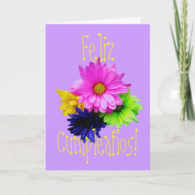 Spanish: Cumpleanos! margaritas neon (birthday) Card (Front)