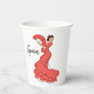 Spanish Dancer Flamenco Paper Cups
