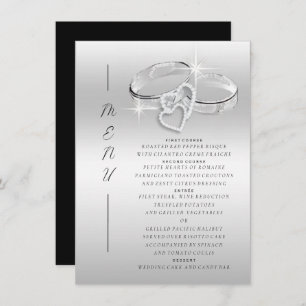 Spanish Decorative Glitzy Silver Wedding Rings Menu