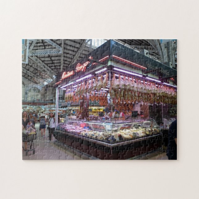 Spanish Deli Counter Indoor Market, Valencia Jigsaw Puzzle (Horizontal)