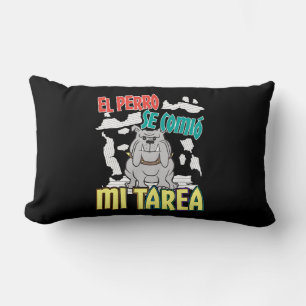 Spanish Dog Ate My Homework - Perro Tarea Lumbar Cushion
