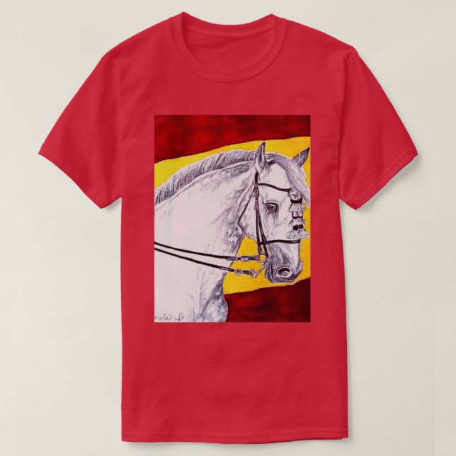 Spanish dressage horse painting T-Shirt (Design Front)
