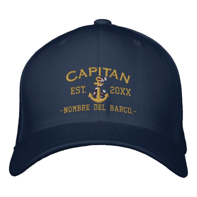 SPANISH El Capitan Elegant Custom Personalised Embroidered Hat (Front)