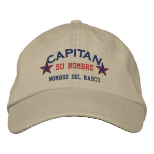 SPANISH El Capitan Nombre del barco y su nombre. Embroidered Hat