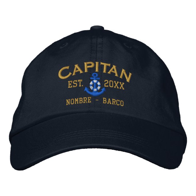 SPANISH El Capitan Style Easy to Personalise Embroidered Hat (Front)