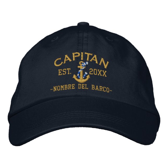 SPANISH El Capitan Year and Name to Customise Embroidered Hat (Front)
