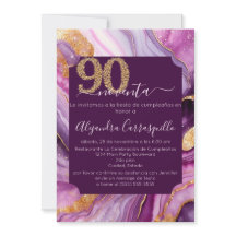 Spanish Elegant Purple Agate 90th Birthday Party