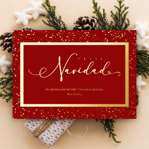 Spanish Elegant Starts Frame Feliz Navidad Script